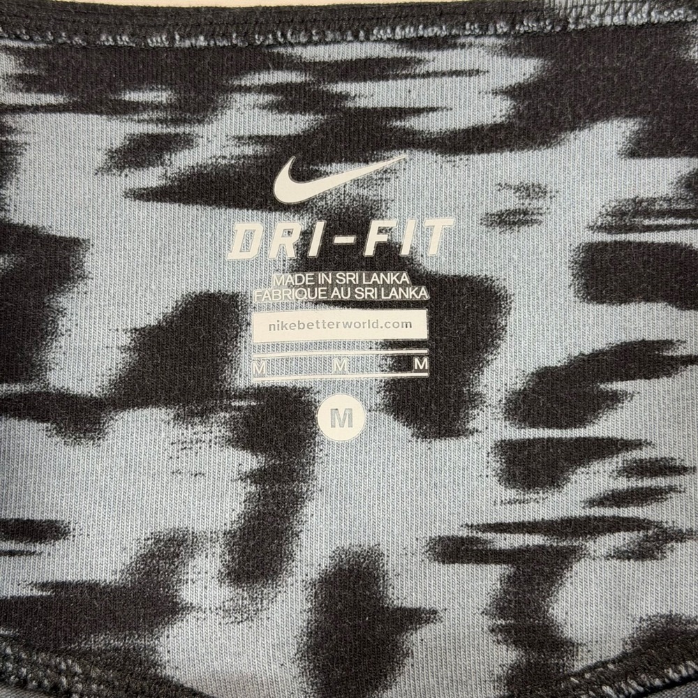 Nike Dri-FIT Womens Black Blue Abstract Print Crop Leggings 642546-494 Size M - Picture 4 of 9